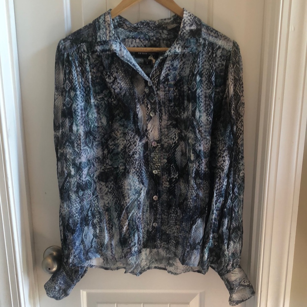 NWT Fifteen Twenty Shirred Button Blouse